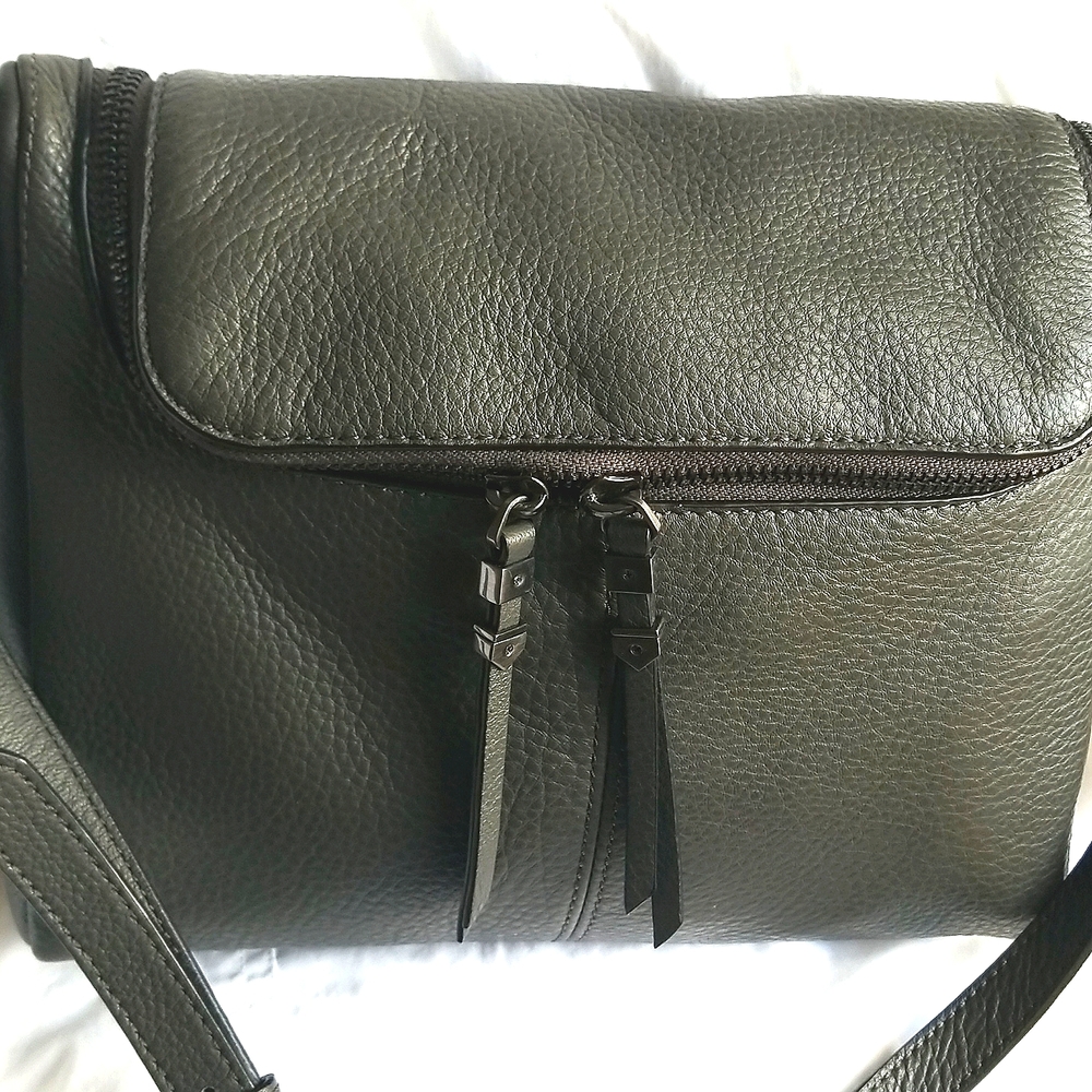 Vince Camuto Gray Leather Crossbody Bag